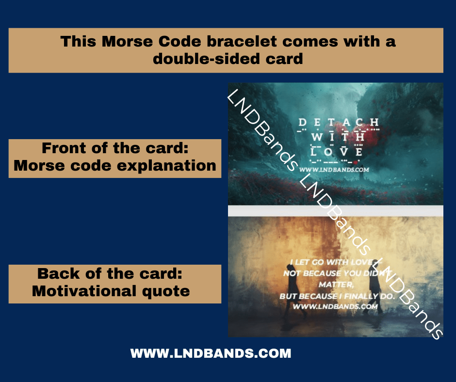 DETACH WITH LOVE Morse Code Bracelet, Motivational Inspirational Encouragement, Adjustable Affirmation Meaningful Beaded bracelet, support - LND Bands