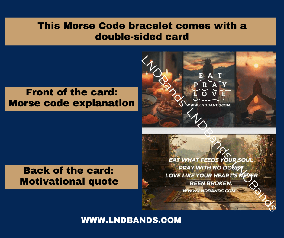 EAT PRAY LOVE Morse Code Bracelet, Motivational Inspirational bracelet, Encouragement, Adjustable Affirmation Meaningful Bracelet Yoga - LND Bands