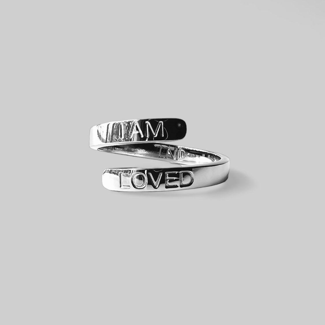 I Am Loved Ring, Adjustable, High Quality Stainless Steel, Inspirational Jewelry, Mental Health, Affirmation Ring, Motivational, Thumb Ring - LND Bands
