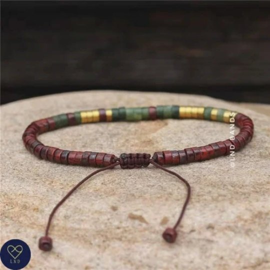I AM THE STORM Morse Code Bracelet, Motivational Inspirational Beaded bracelet, Encouragement, Adjustable - LND Bands