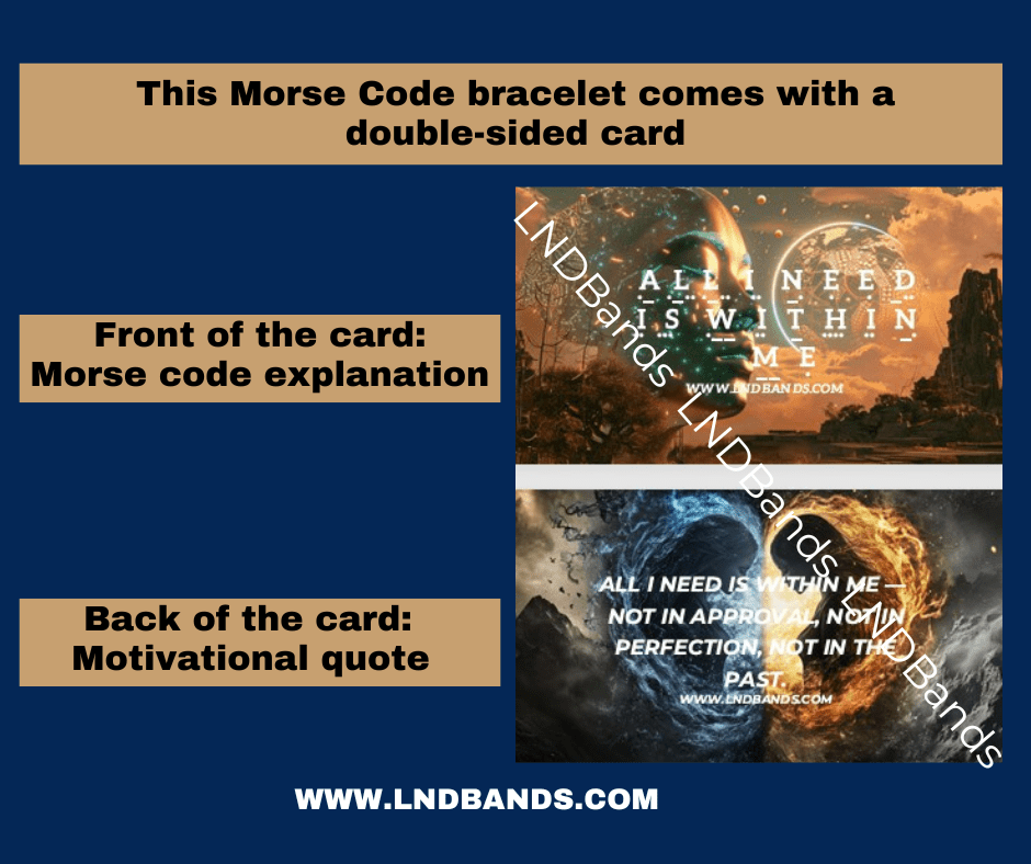 Morse code ALL I NEED IS Within me Picasso Jasper Ivory Howlite Bracelet, Adjustable Affirmation motivational encouraging meaningful - LND Bands
