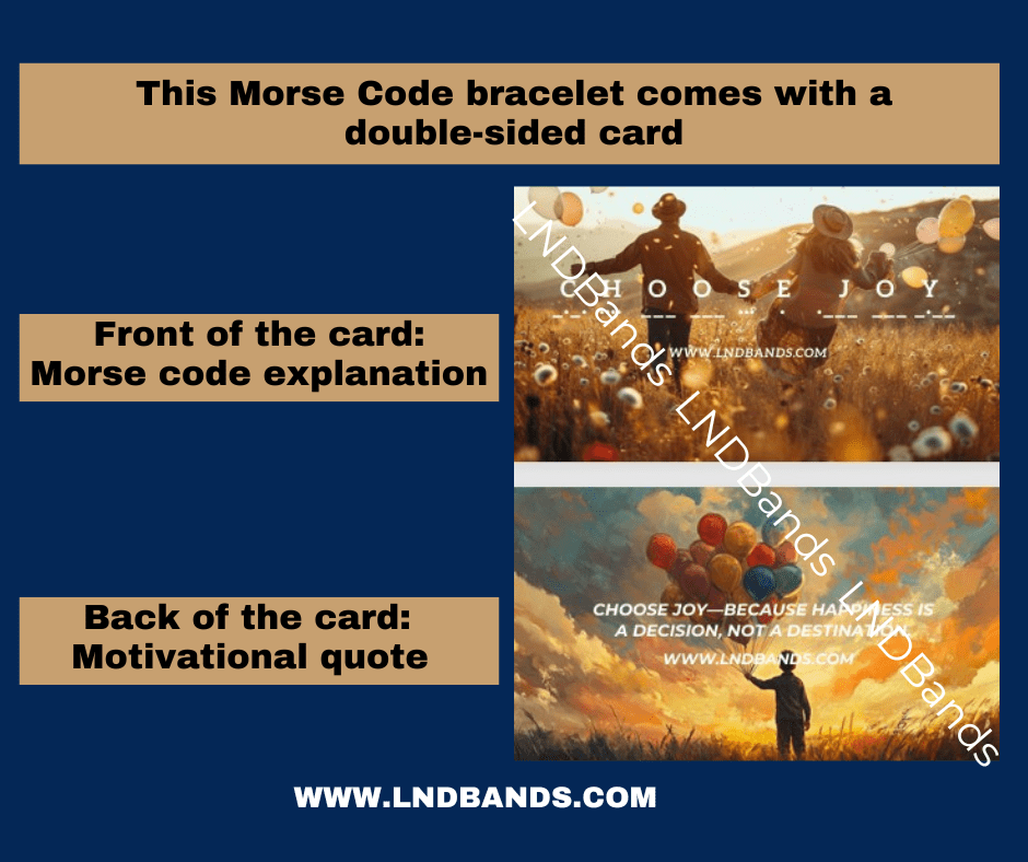 Morse code CHOOSE JOY Green Spot jasper Tiger eye Adjustable Affirmation Bracelet, motivational encouraging meaningful, inspirational - LND Bands