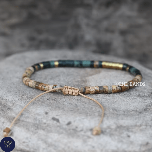 Morse Code "ENDLESS WONDER" Bead Bracelet: Kambaba Jasper, Inspiration, Motivation, Support, Encouragement, Affirmation, Meaningful, travel - LND Bands
