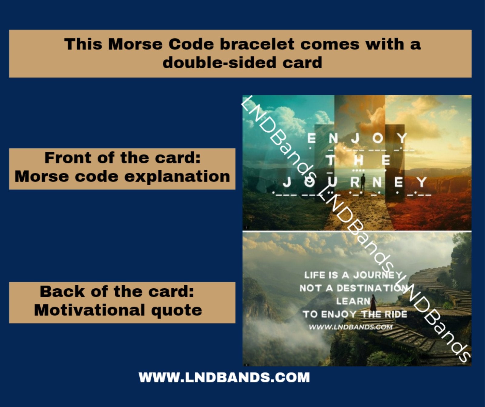 Morse code ENJOY THE JOURNEY, Amethyst Olive Jade Adjustable Motivational Bracelet, meaningful Inspirational Bracelet, Meditation, Yoga - LND Bands