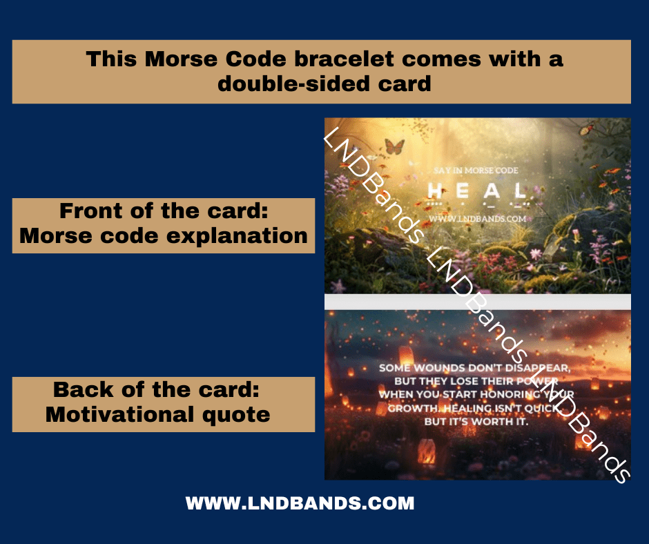 Morse Code "HEAL" Beaded Bracelet - Encouragement Support Inspirational Uplift Motivation meaningful - LND Bands