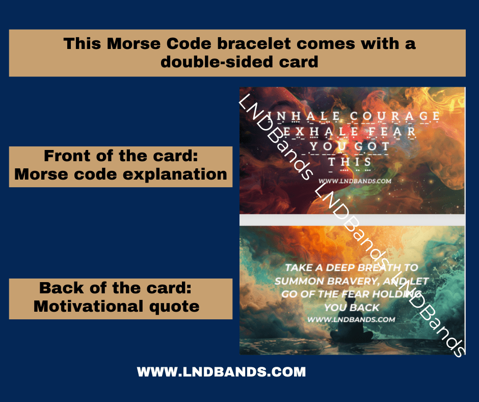 Morse code INHALE courage, EXHALE fear. You got this. African Turquoise Tiger Eye Necklace, Tibetan, Yoga, Ethnic, Mental health, self - care - LND Bands