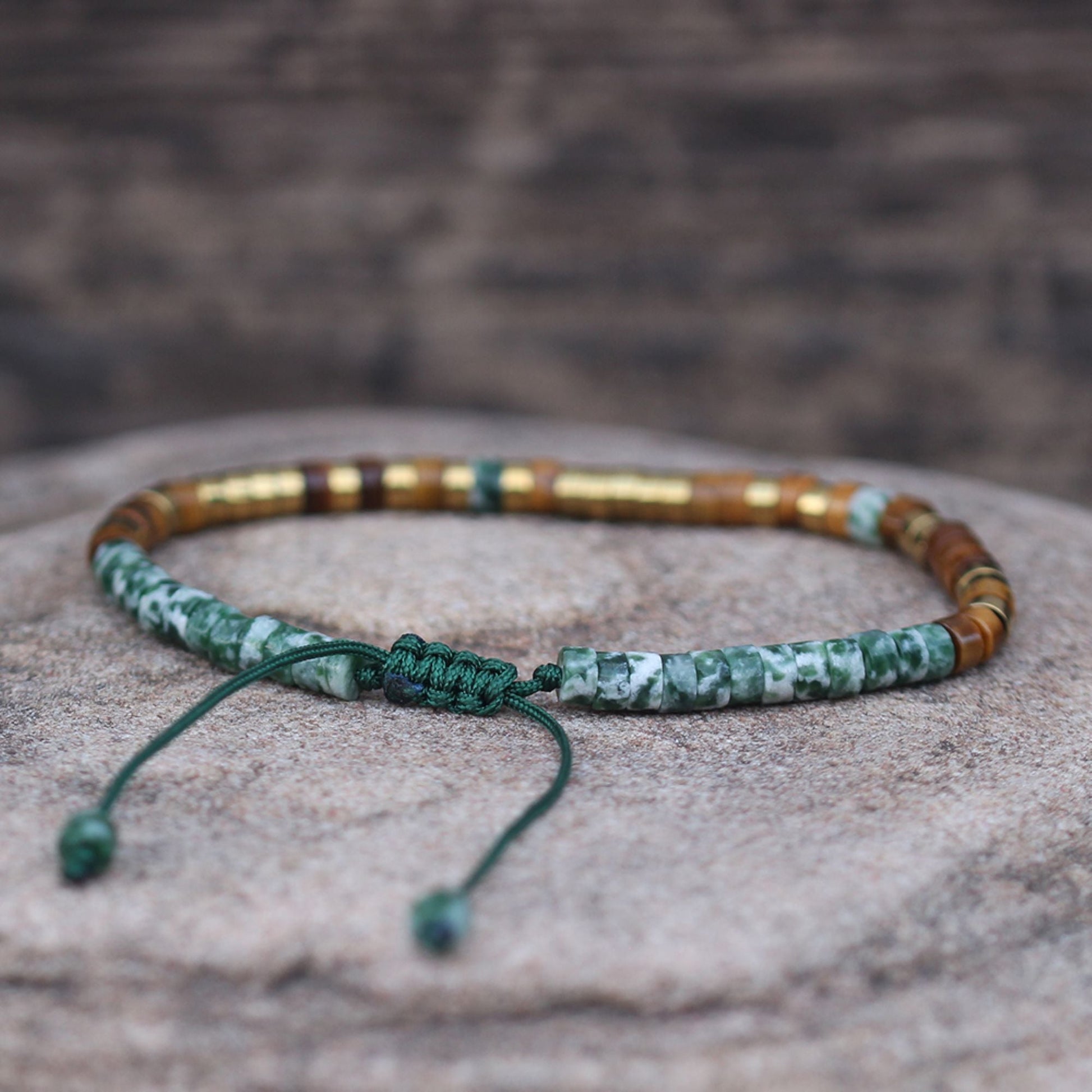 Morse code PROTECT YOUR PEACE Tiger eye Adjustable Affirmation Bracelet, motivational encouraging meaningful, inspirational, motivational - LND Bands