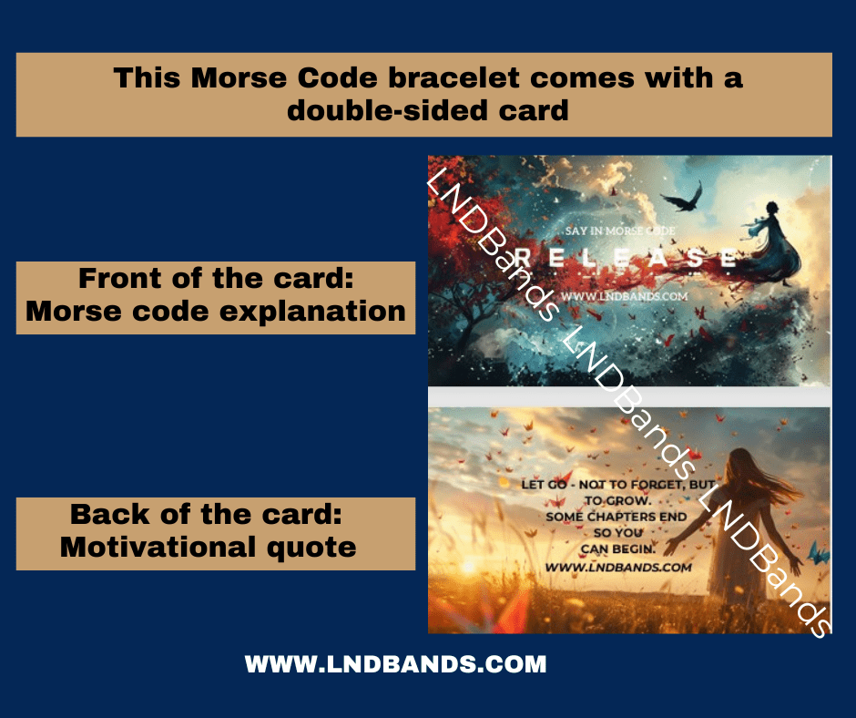 Morse Code RELEASE beaded bracelet: Inspiration, Motivation, Support, Encouragement, Affirmation, Meaningful uplifting secret message - LND Bands