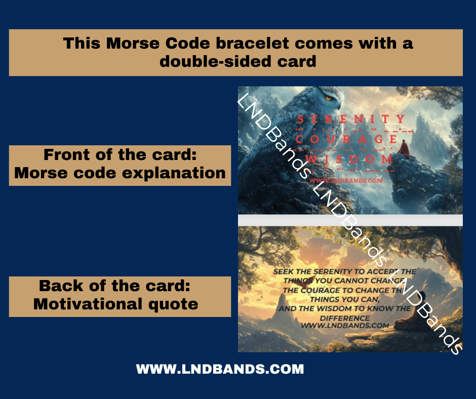 Morse code SERENITY COURAGE WISDOM African Turquoise Tiger eye Adjustable secret message Bracelet, motivational encouraging, inspirational - LND Bands