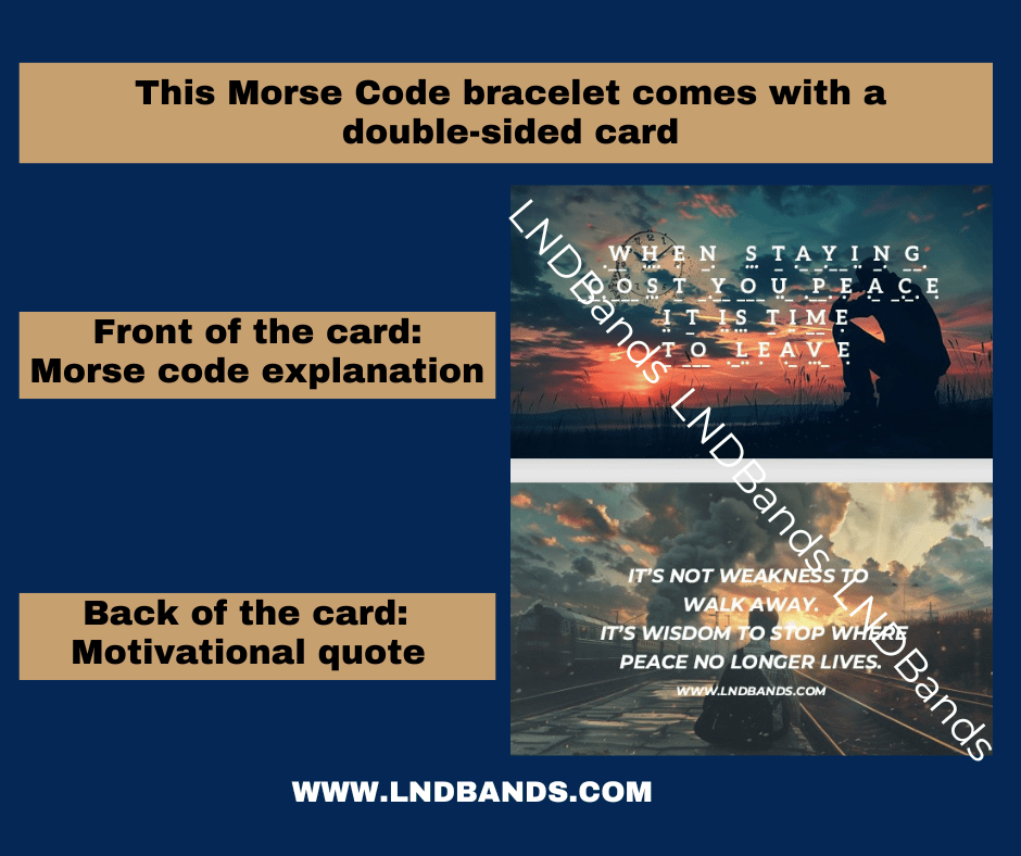 Morse code WHEN STAYING COSTS you peace it is time to leave. African Turquoise Tiger Eye Necklace, Motivational, Mental health, self - care - LND Bands