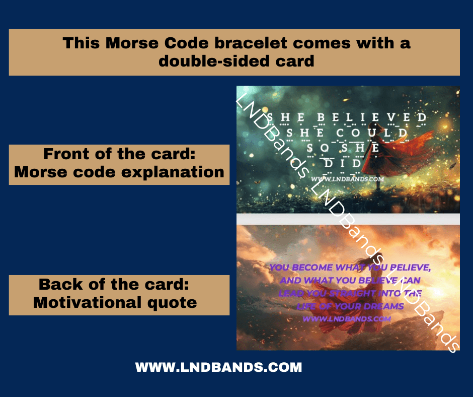 SHE BELIEVED SHE could so she did Morse Code Bracelet, Motivational Inspirational Encouragement, Affirmation Meaningful Beaded support - LND Bands