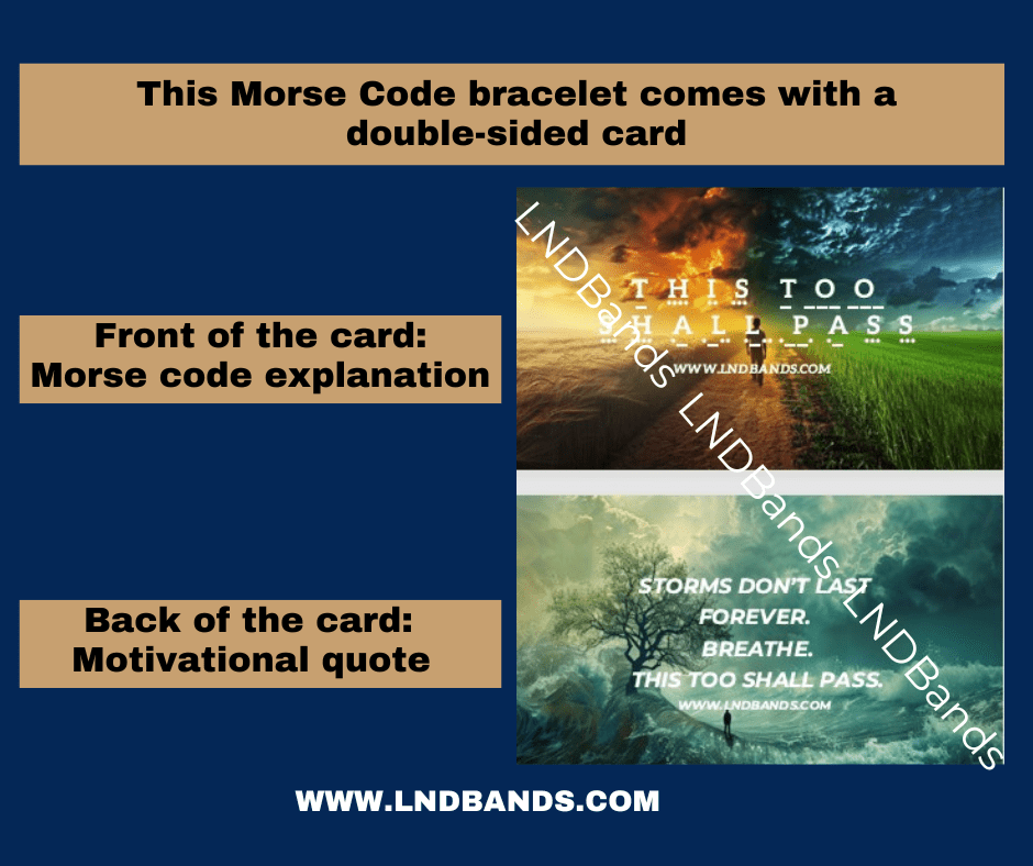 THIS TOO SHALL Pass Morse Code Bracelet, Motivational Inspirational Encouragement, Adjustable Affirmation Meaningful Beaded bracelet support - LND Bands