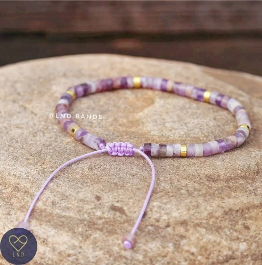 Amethyst - Natural Stone Bracelet, 4mm - LND Bands