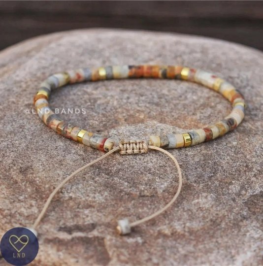 Crazy Agate - Natural Stone Bracelet, 4mm - LND Bands