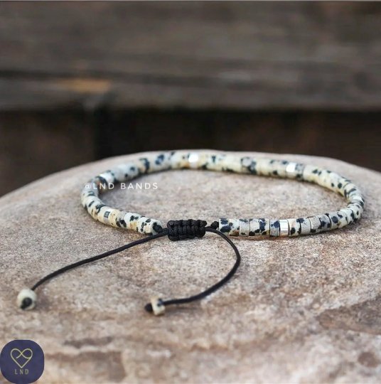 Dalmatian Jasper - Natural Stone Bracelet, 4mm - LND Bands