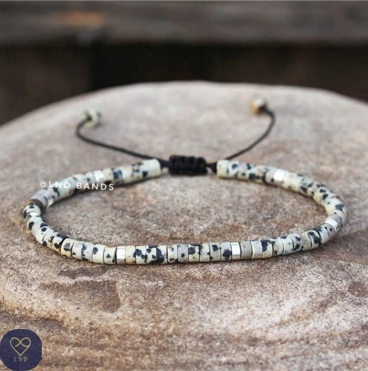 Dalmatian Jasper - Natural Stone Bracelet, 4mm - LND Bands
