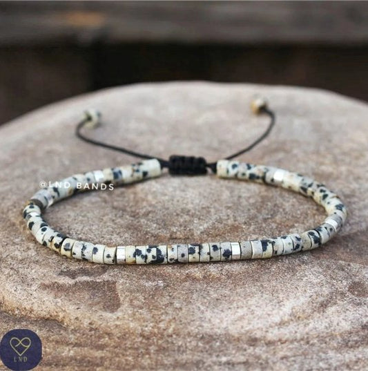 Dalmatian Jasper - Natural Stone Bracelet, 4mm - LND Bands