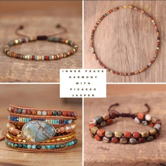 New Picasso Jasper Macrame Bead Bracele - LND Bands