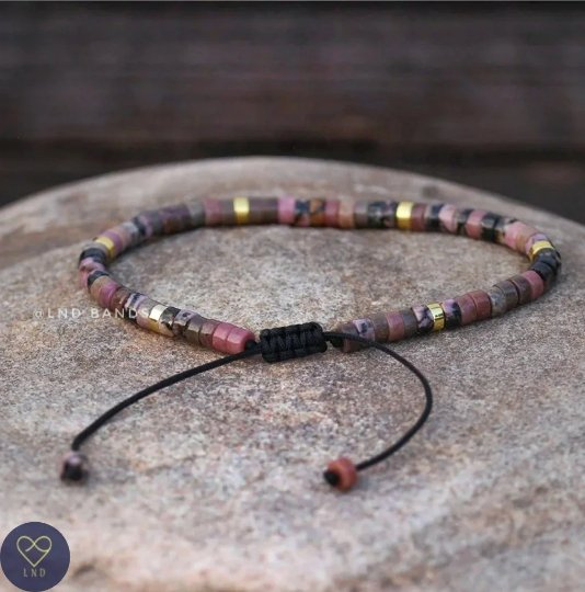Rhodonite - Natural Stone Bracelet, 4mm - LND Bands