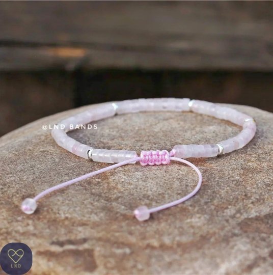 Rose Quartz - Natural Stone Bracelet, 4mm - LND Bands