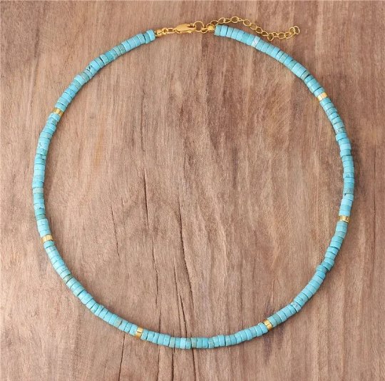 Turquoise - Natural Stone Necklace, 4mm - LND Bands
