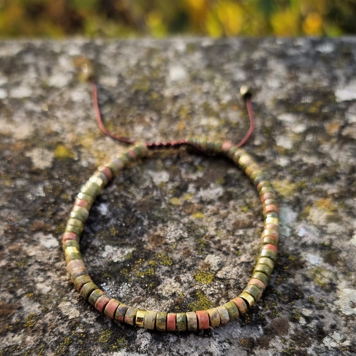 Unakite - Natural Stone Bracelet, 4mm - LND Bands