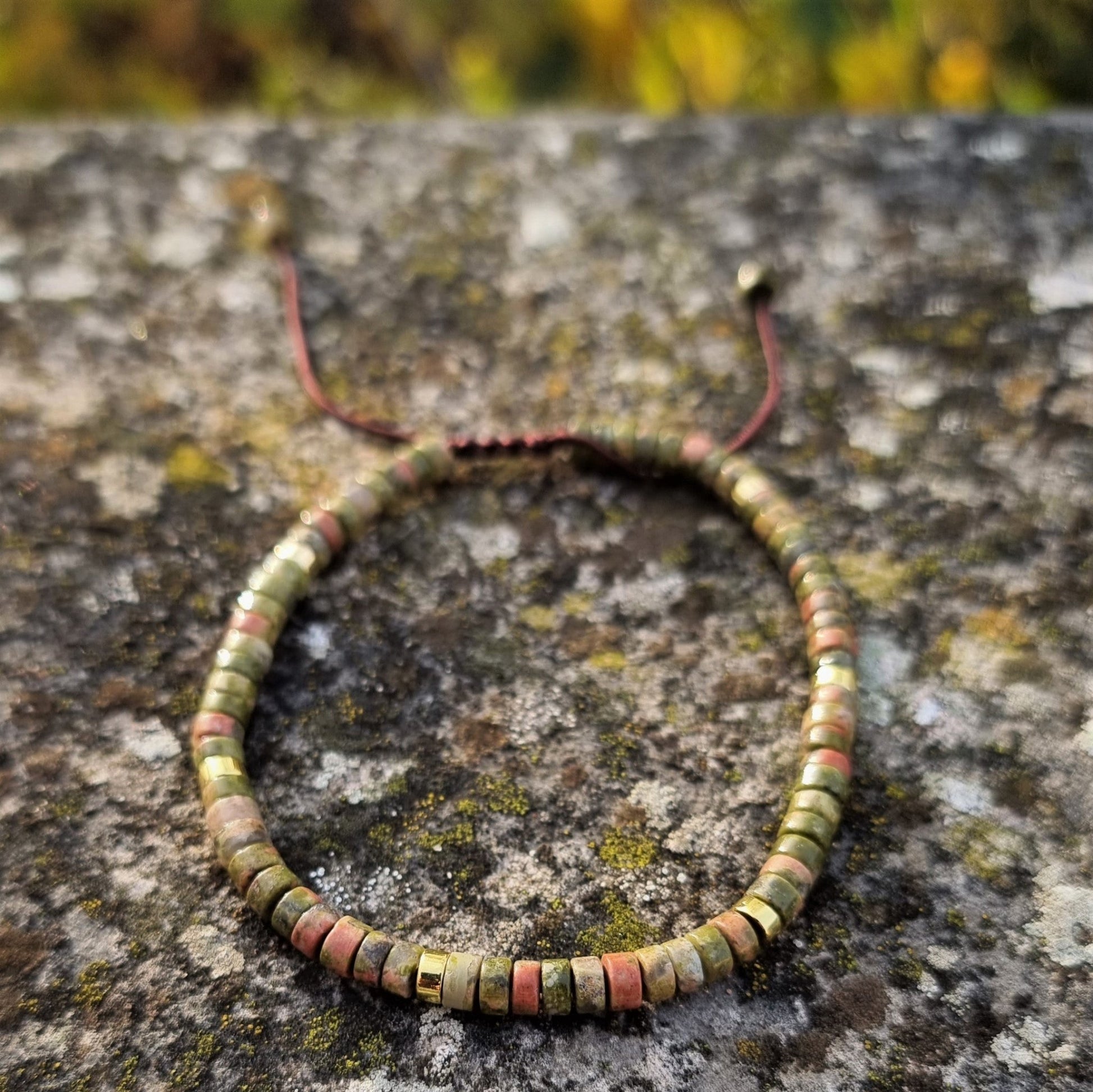Unakite - Natural Stone Bracelet, 4mm - LND Bands