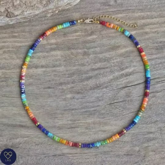 7 Chakra color Necklace, Meditation Necklace