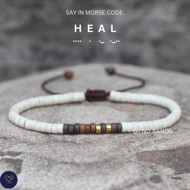 7 - Day Morse Code Recovery Bracelets Set, Let Them Let Me and Free Workbook - LND Bands