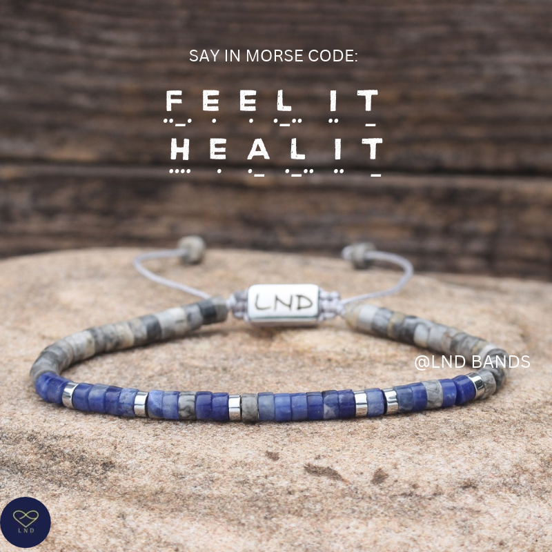 Morse Code FEEL IT HEAL IT bracelet: Hidden message, Inspiration Motivation Encouragement Affirmation Support