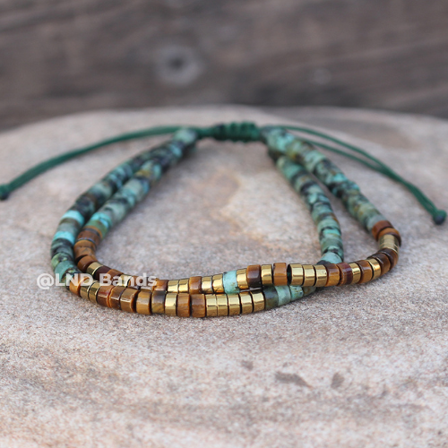 Morse code SERENITY COURAGE WISDOM African Turquoise Tiger eye Adjustable secret message Bracelet, motivational encouraging, inspirational