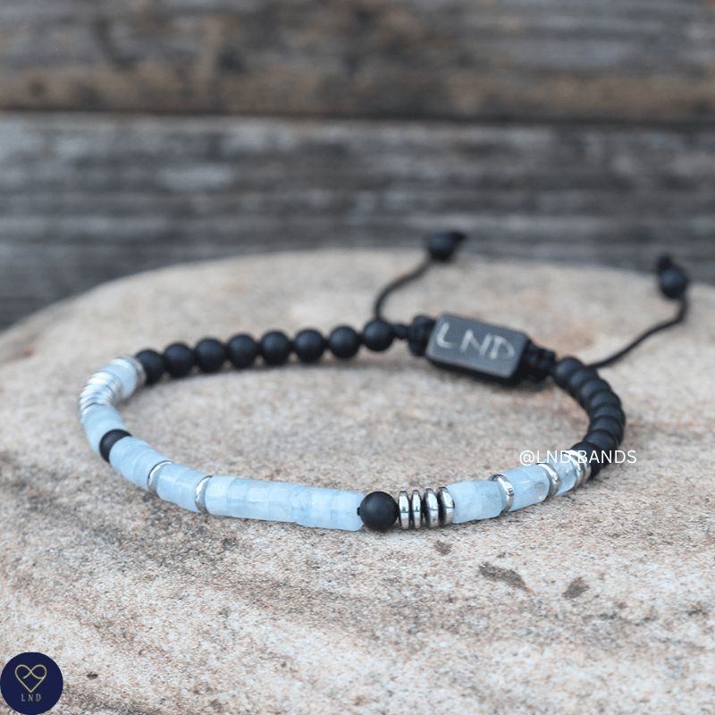 Morse Code Bracelet "GOOD VIBES ONLY": Meaningful, Secret Message Adjustable Uplifting Personal Mantra Affirmation Motivation - LND Bands