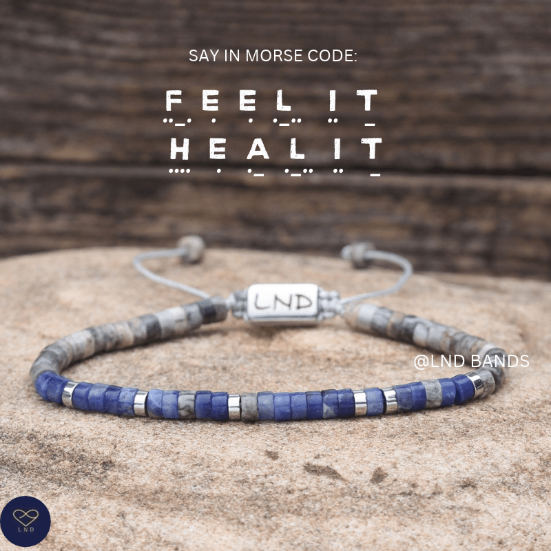 Morse Code FEEL IT HEAL IT bracelet: Hidden message, Inspiration Motivation Encouragement Affirmation Support - LND Bands