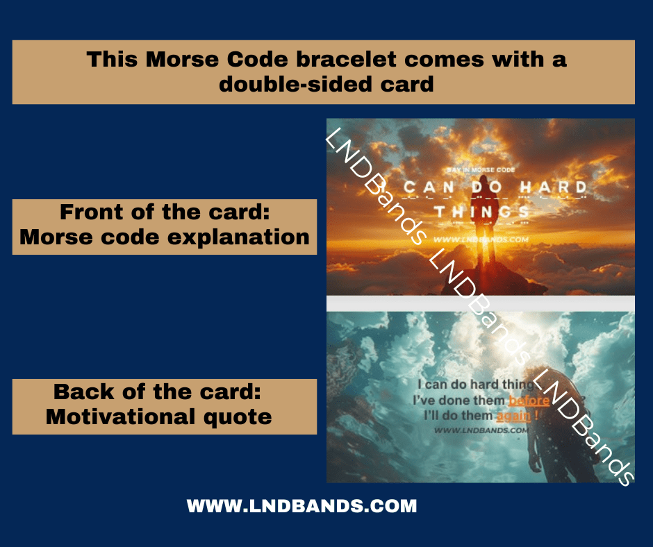 Morse Code "I CAN DO Hard Things" Bead Adjustable Bracelet: Motivational Inspirational, Encouragement, Affirmation, Meaningful, Supportive - LND Bands