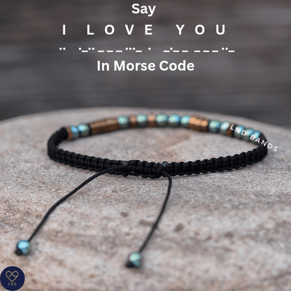 Morse code "I LOVE YOU" Hidden message, Adjustable Friendship Partner Distance Bracelet, Anniversary gifts for boyfriend husband girlfriend - LND Bands