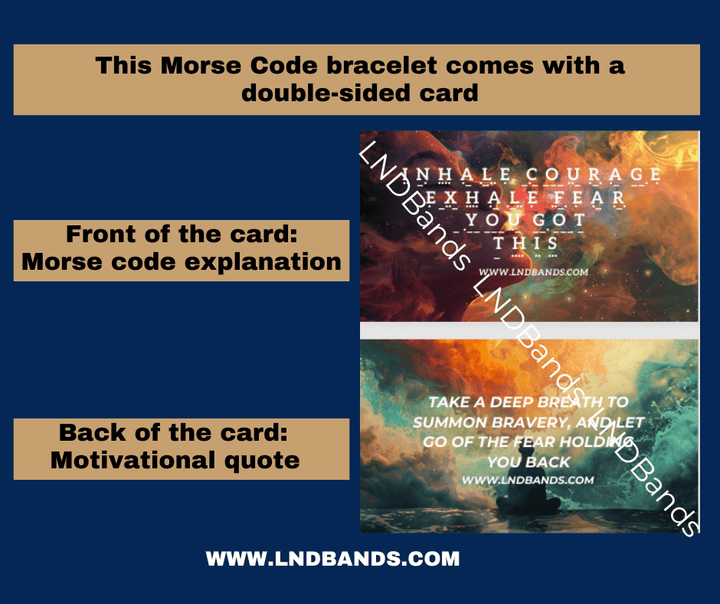 Morse code INHALE courage, EXHALE fear. You got this. African Turquoise Tiger Eye Necklace, Tibetan, Yoga, Ethnic, Mental health, self - care - LND Bands