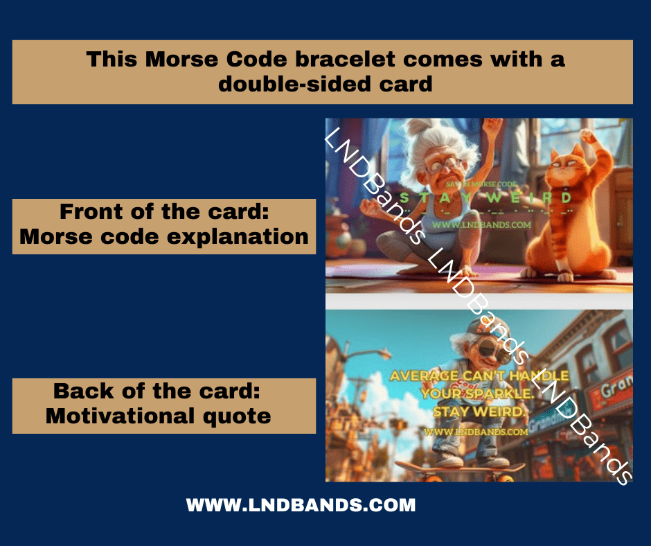 Morse code "STAY WEIRD", Adjustable funny secret message, Inspirational, birthday gift, joke, crazy gift - LND Bands