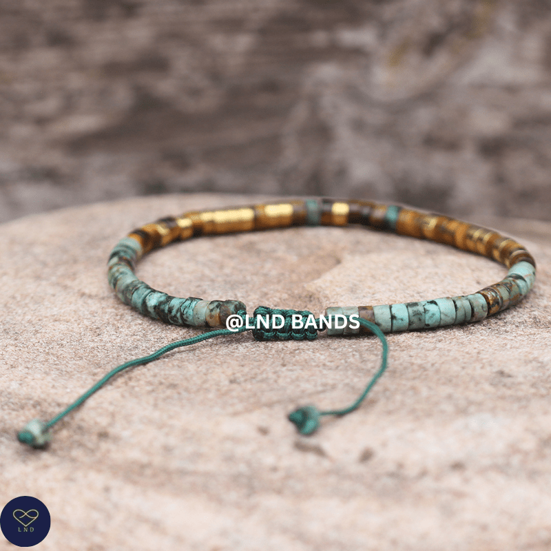 Morse Code "STRONG AS FUCK" bracelet: African Turquoise Inspiration Motivation Encouragement Affirmation Support - LND Bands