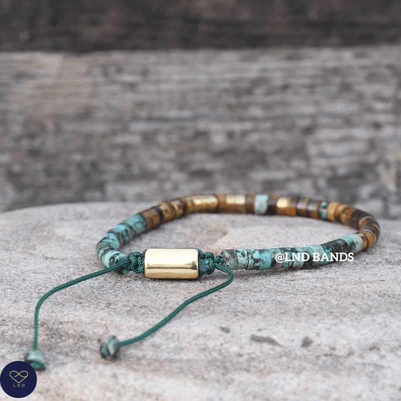 Morse Code "STRONG AS FUCK" bracelet: African Turquoise Inspiration Motivation Encouragement Affirmation Support - LND Bands
