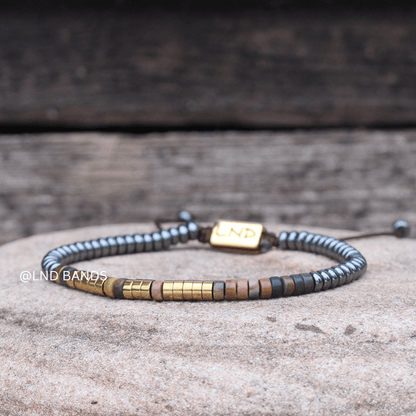 Morse code YOU GOT THIS Picasso Jasper Grey Hematite Bracelet, Adjustable Bohemian affirmational motivational bracelet, encouraging - LND Bands