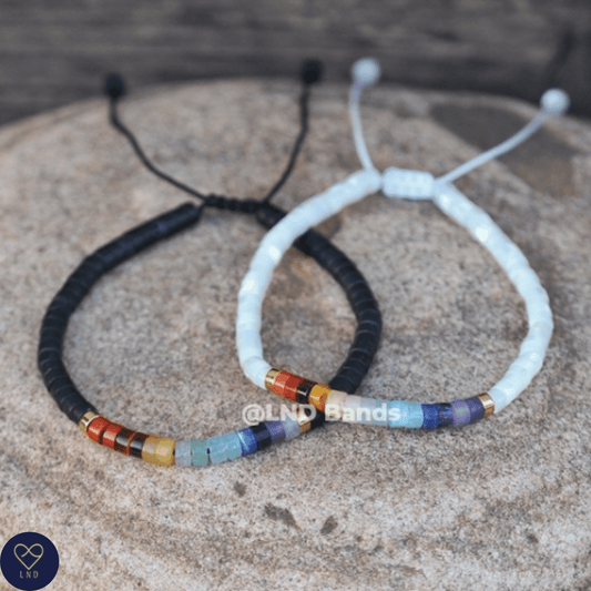 SET of 2 Chakra Couple Friendship Partner Distance Adjustable Bracelets, Anniversary gifts for boyfriend husband girlfriend, love gift - LND Bands