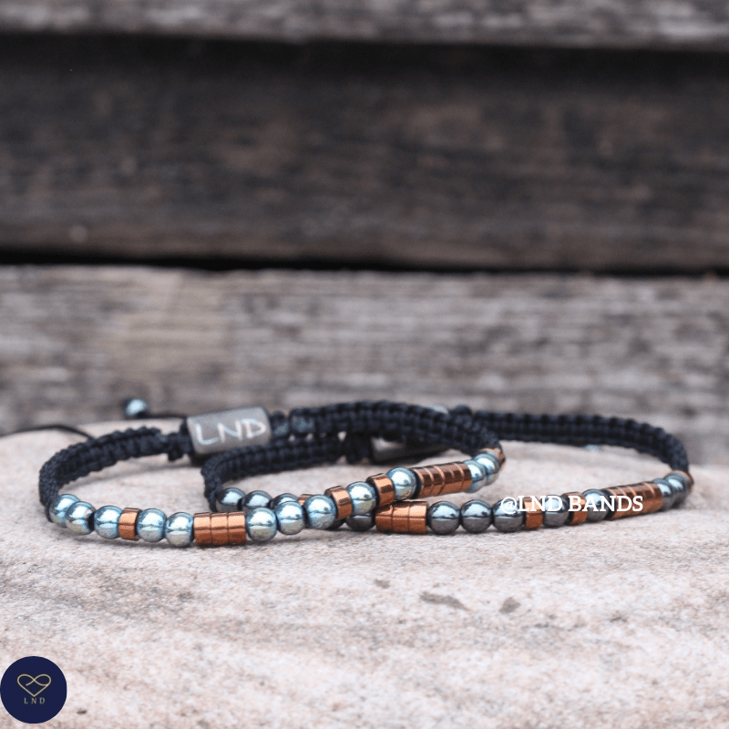 SET of 2 "I LOVE YOU" Morse Code Beaded Couple Friendship Partner Distance Bracelets, Anniversary gifts for boyfriend, husband, girlfriend - LND Bands