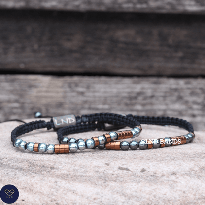 SET of 2 "I LOVE YOU" Morse Code Beaded Couple Friendship Partner Distance Bracelets, Anniversary gifts for boyfriend, husband, girlfriend - LND Bands