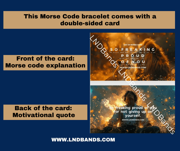 SO freaking PROUD of YOU. Morse Code Bracelet, inspirational, motivational, uplifting, encouraging - LND Bands