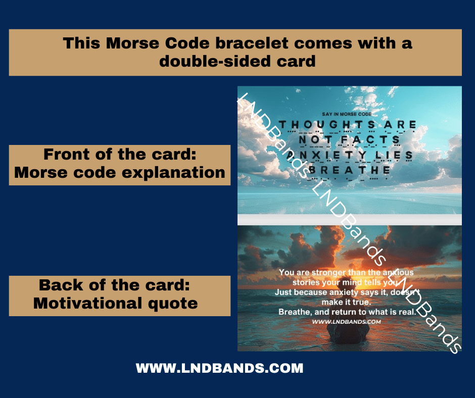 THOUGHTS are NOT facts. Anxiety lies. Breathe. Morse Code Bracelet, inspirational, motivational, uplifting, inspirational - LND Bands