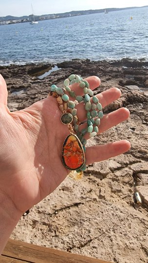 Amazonite Citrine And Picture Jasper Beads Necklace - LND Bands