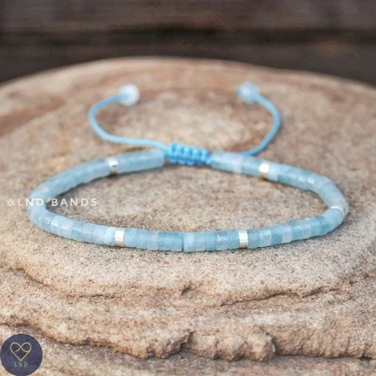 Aquamarine - Natural Stone Bracelet, 4mm - LND Bands