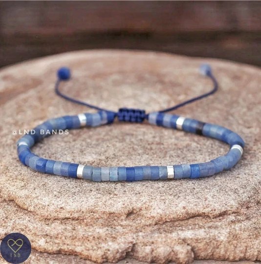 Blue Aventurine - Natural Stone Bracelet, 4mm - LND Bands