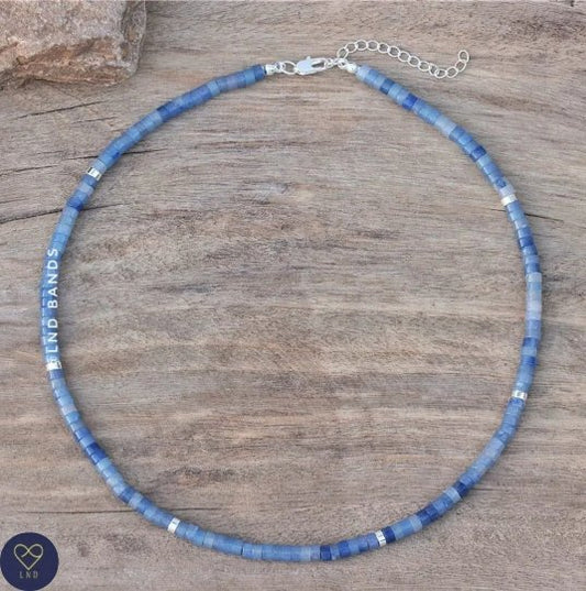 Blue Aventurine - Natural Stone Necklace, 4mm - LND Bands