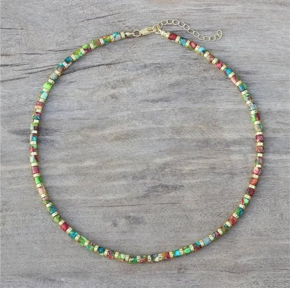 Colourful Tube Necklace - Natural Stone Necklace, 4mm - LND Bands